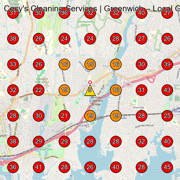 Cecy's Cleaning Services | Greenwich GeoGrid visibility map for House Cleaning Service in None